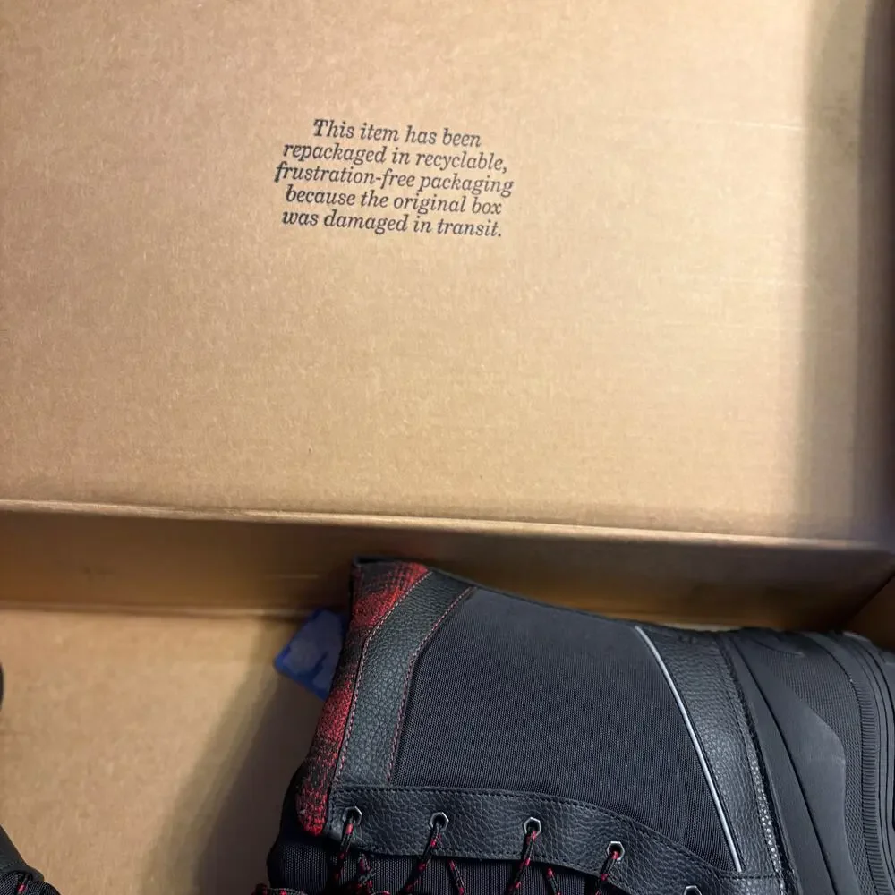 Tundra Mens Kisco Snow Boots 11 Black Red NWT Buffalo Plaid Waterproof Snow